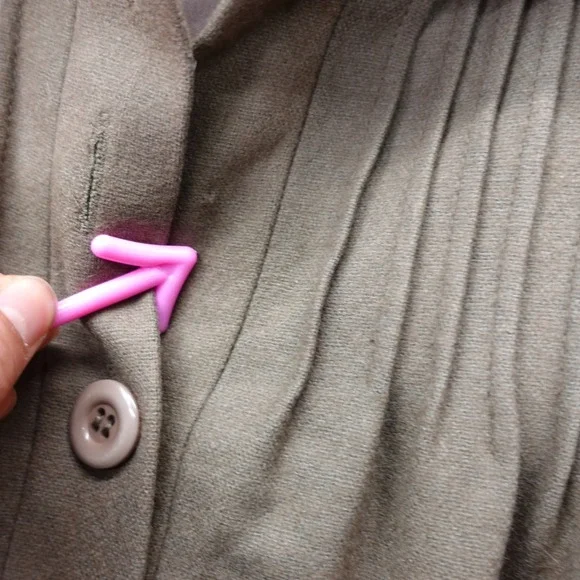 Vintage Chloe Shift Dress Womens LARGE Olive Army Green Wool Pintuck Luxury